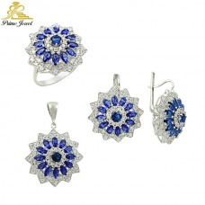 Gümüş zirkon taşlı set